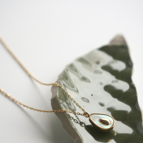 18k Gold Plated Titanium Avocado Necklace - Picture 5 of 5